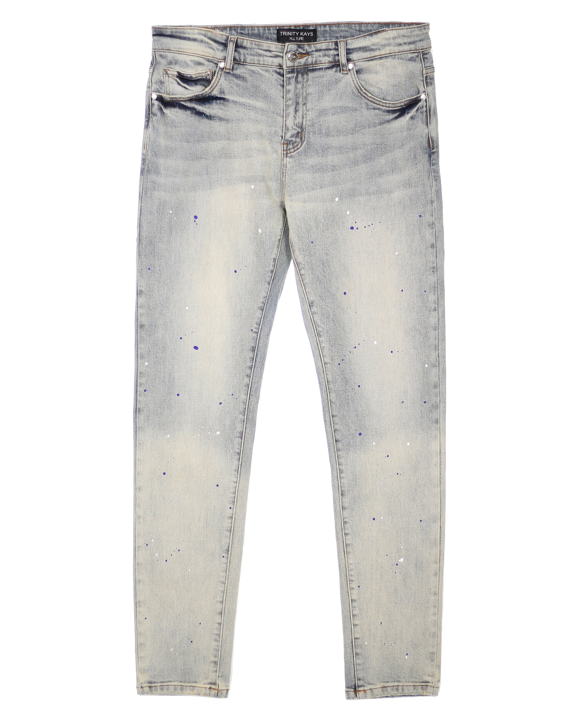 Trinity Kays Kulture Blantyre Paint Splatter Skinny Jeans For Men