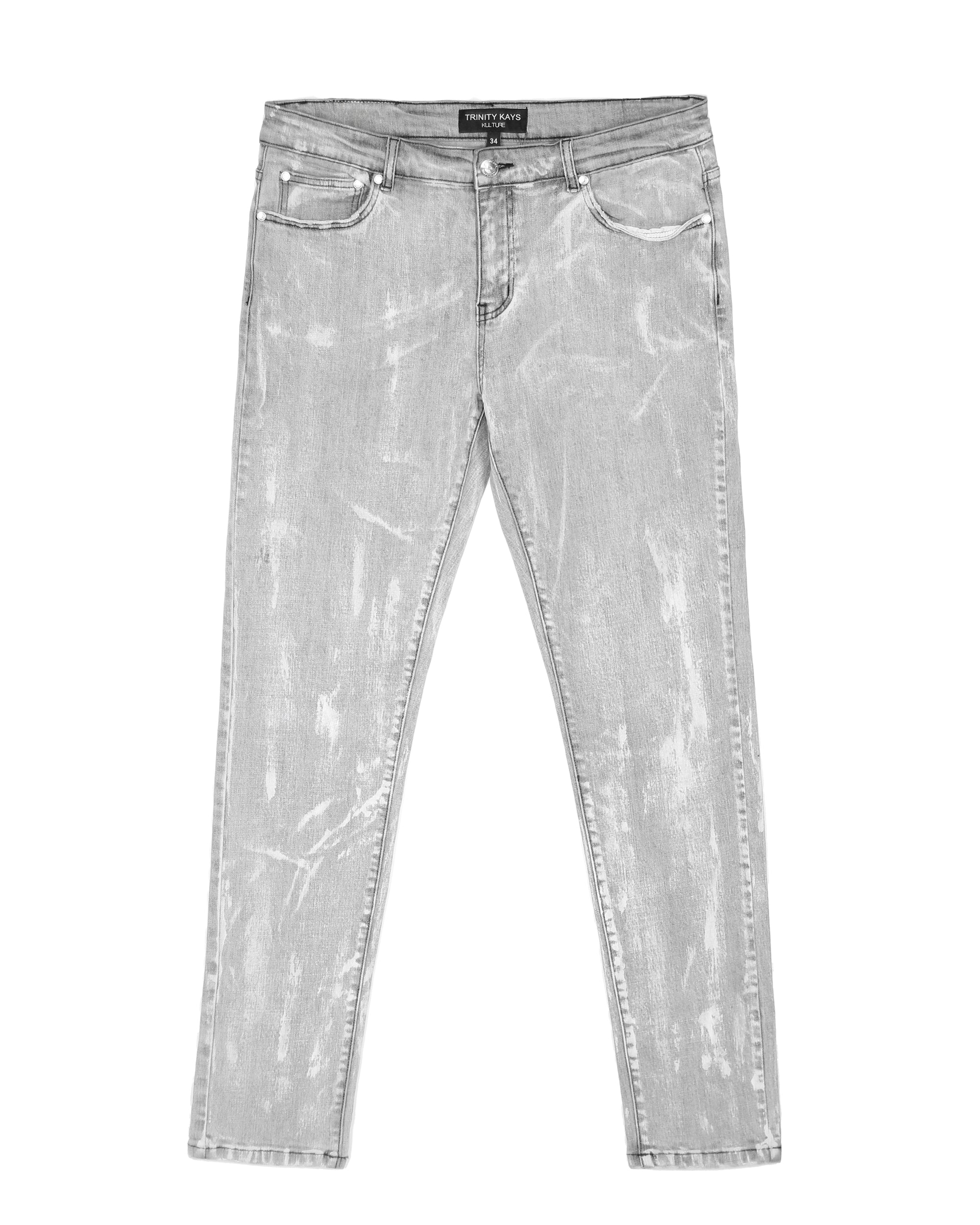 Trinity Kays Kulture Calabar Paint Detail Skinny Jeans For Men