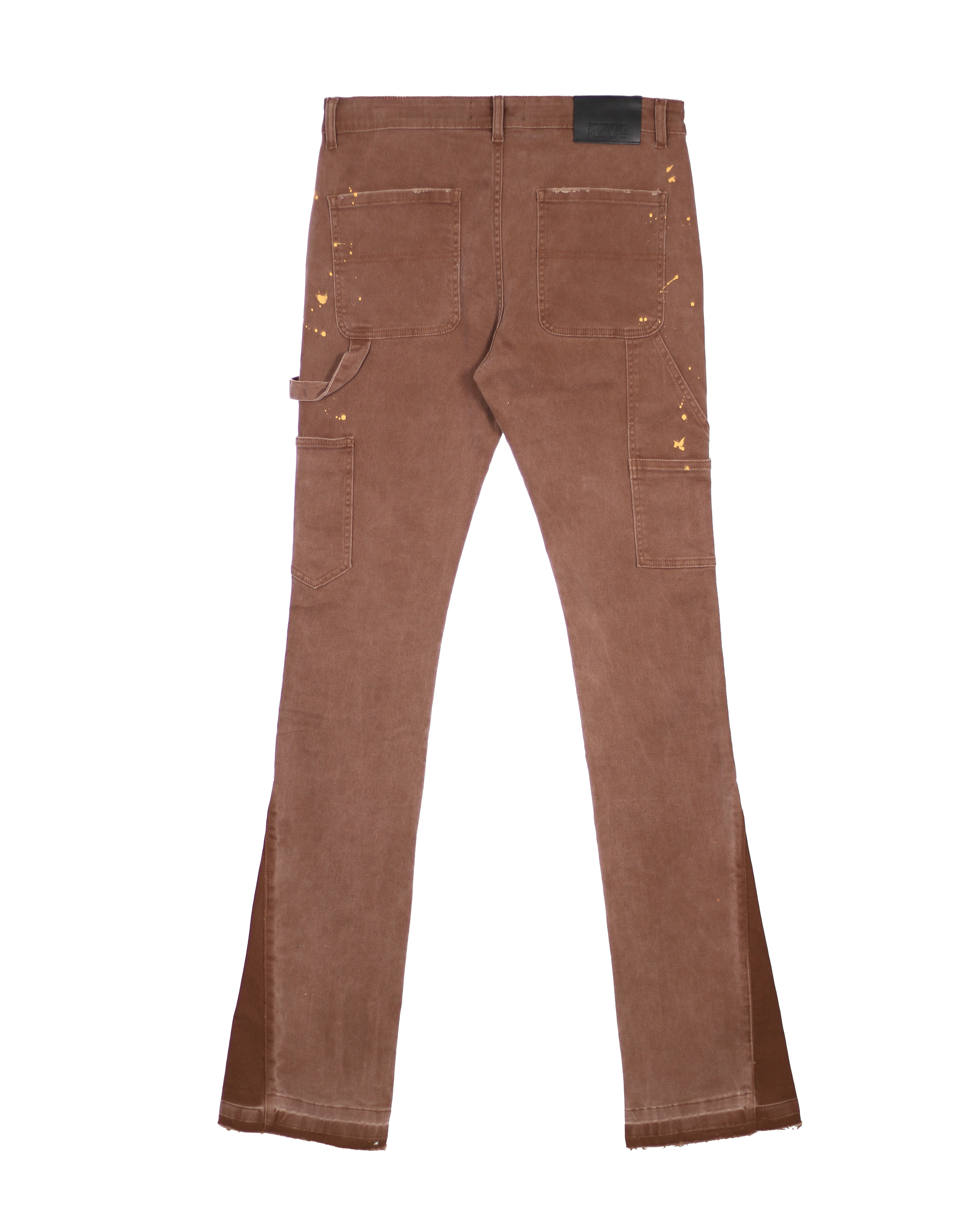 Trinity Kays Kulture Praia Stacked Flare Jeans, Bole Brown