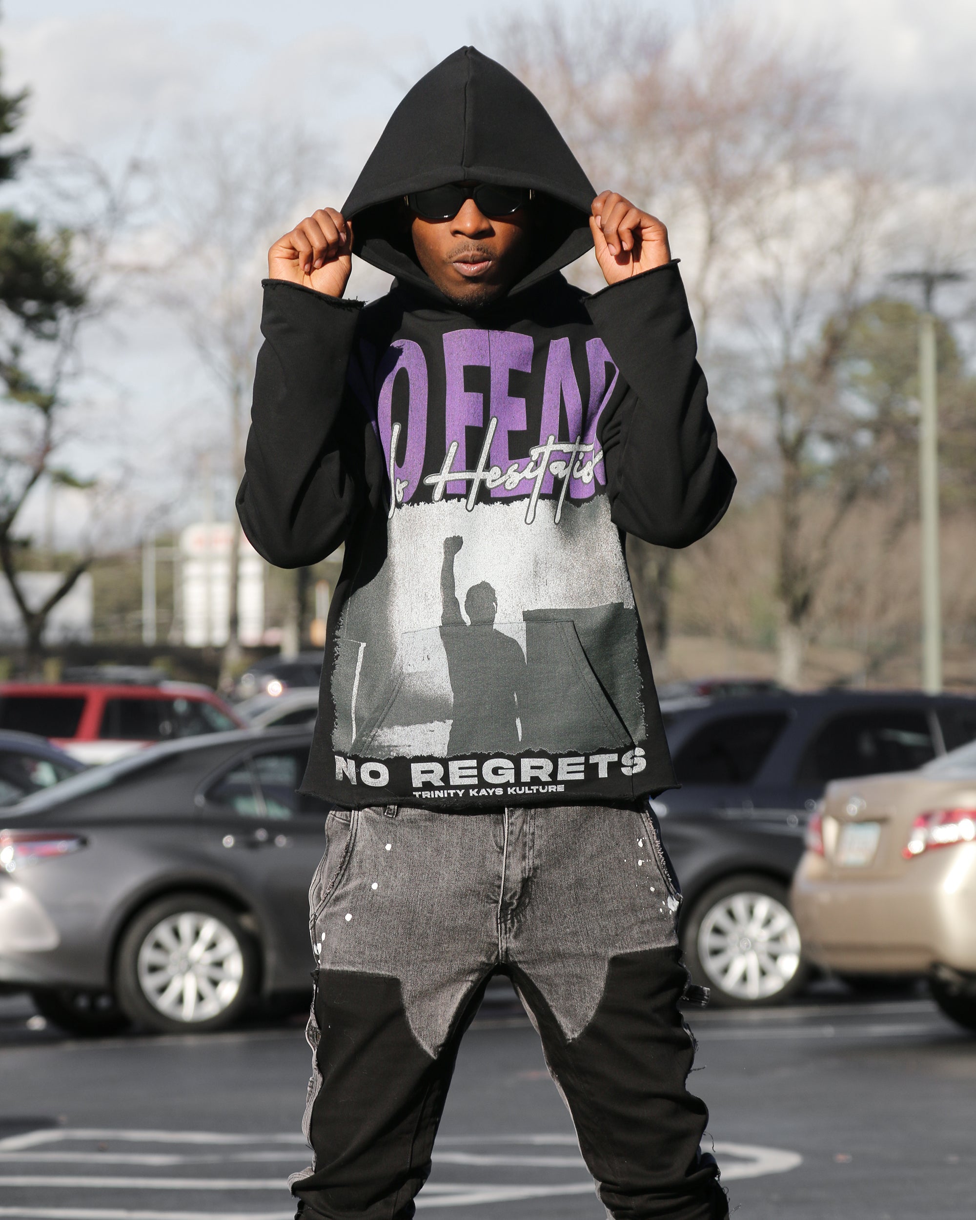 Trinity Kays Kulture No Fear Men's Cropped Hoodie Sweatshirt