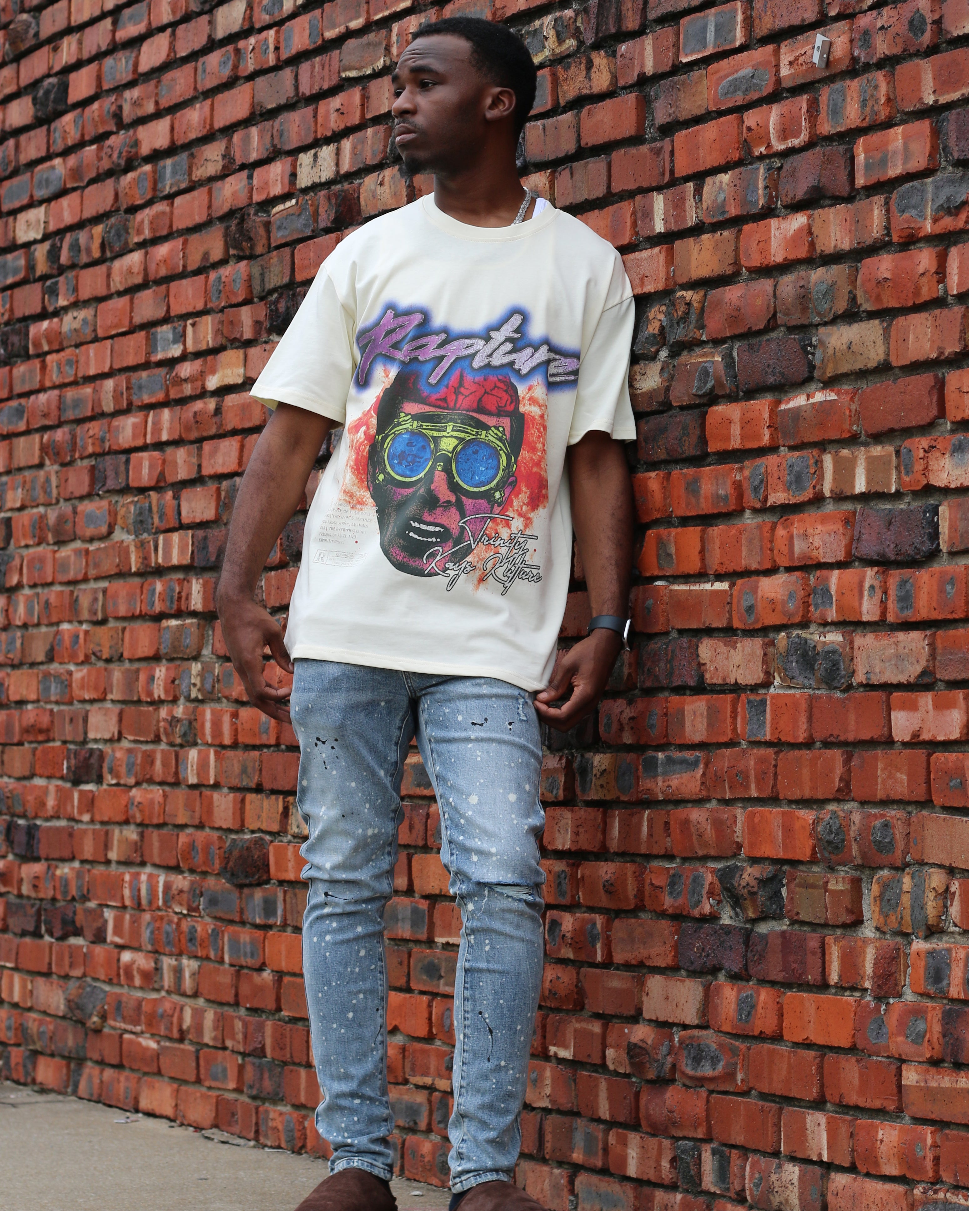 Trinity Kays Kulture Cairo Paint Splatter Skinny Jeans For Men