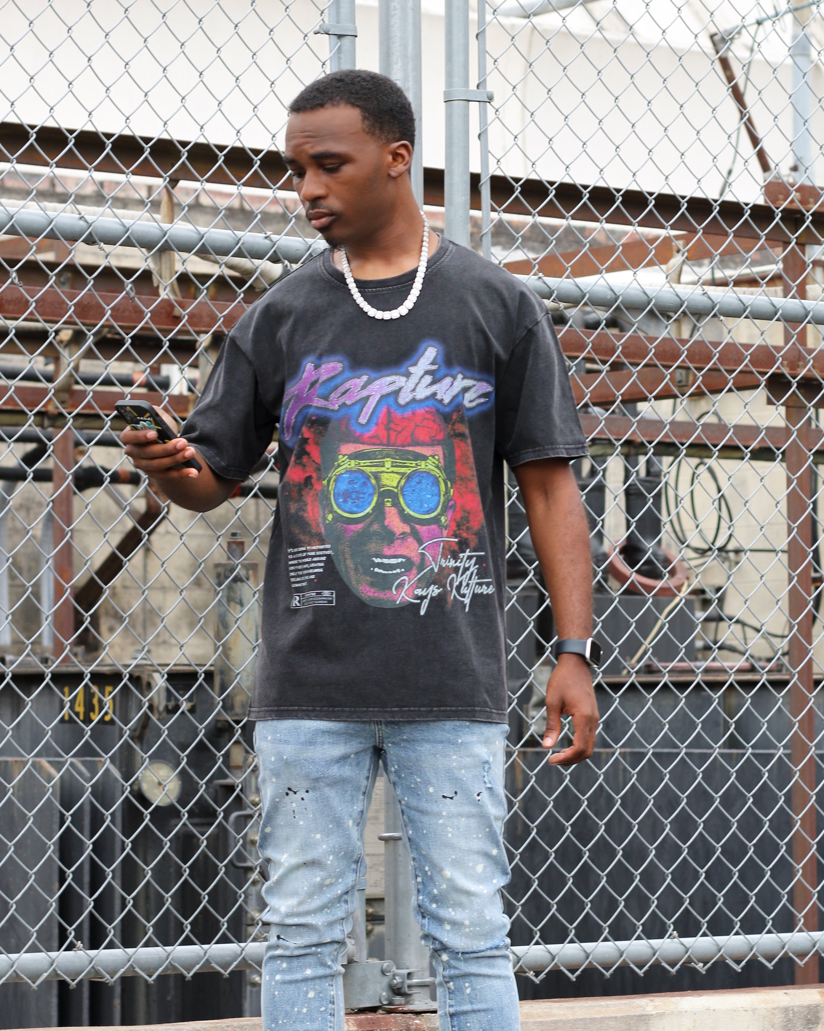 Trinity Kays Kulture Rapture T Shirt, Washed Black