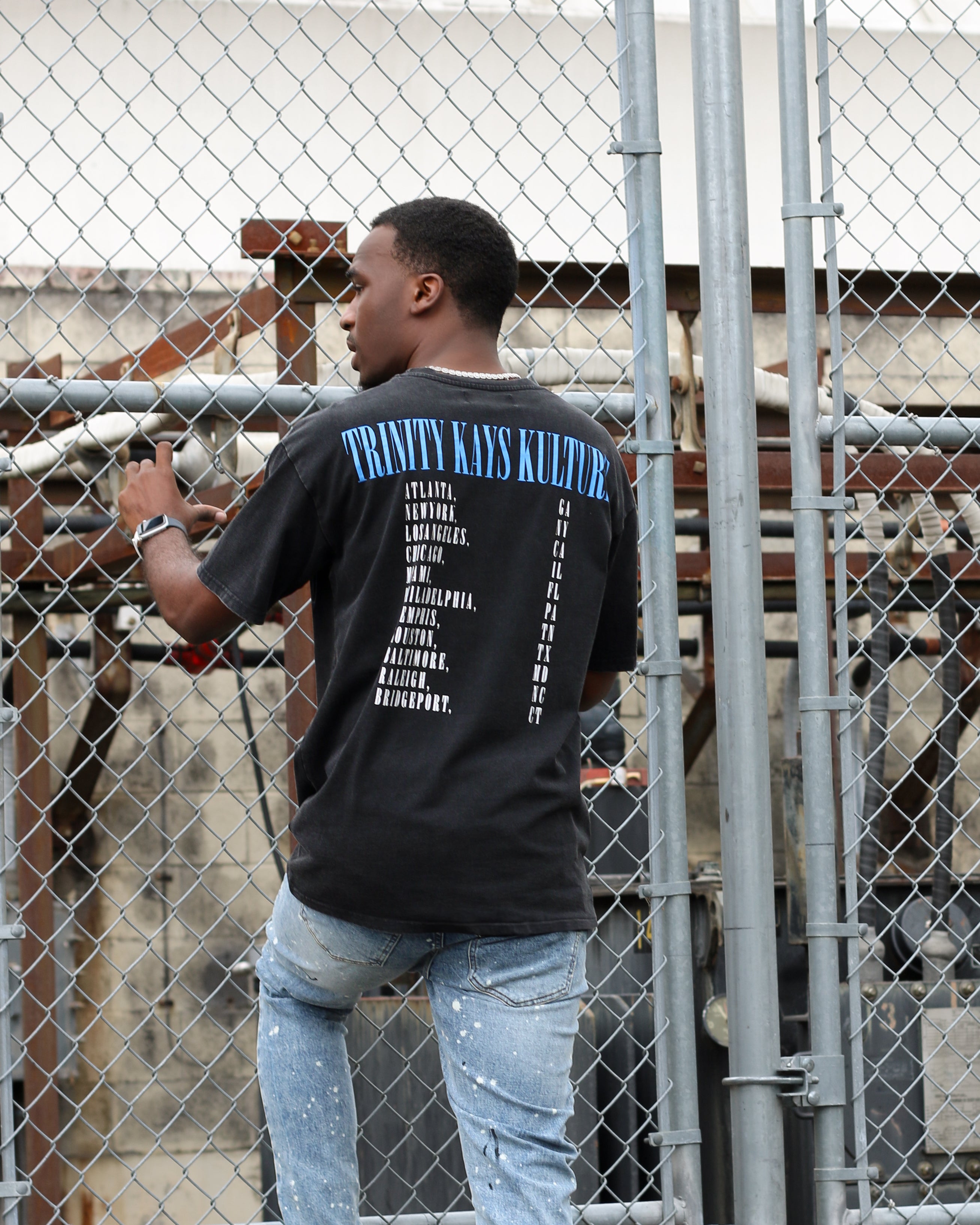 Trinity Kays Kulture Synthetic Veins Men's T Shirt, Washed Black