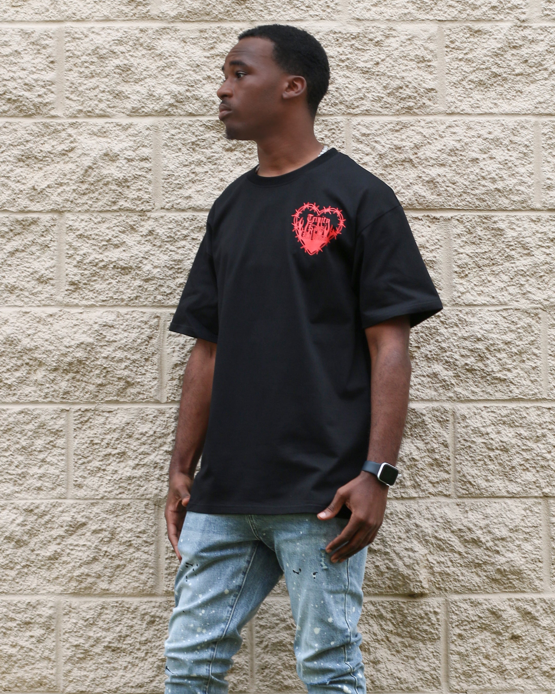 Trinity Kays Kulture Love Me To Death T Shirt, Black/Red