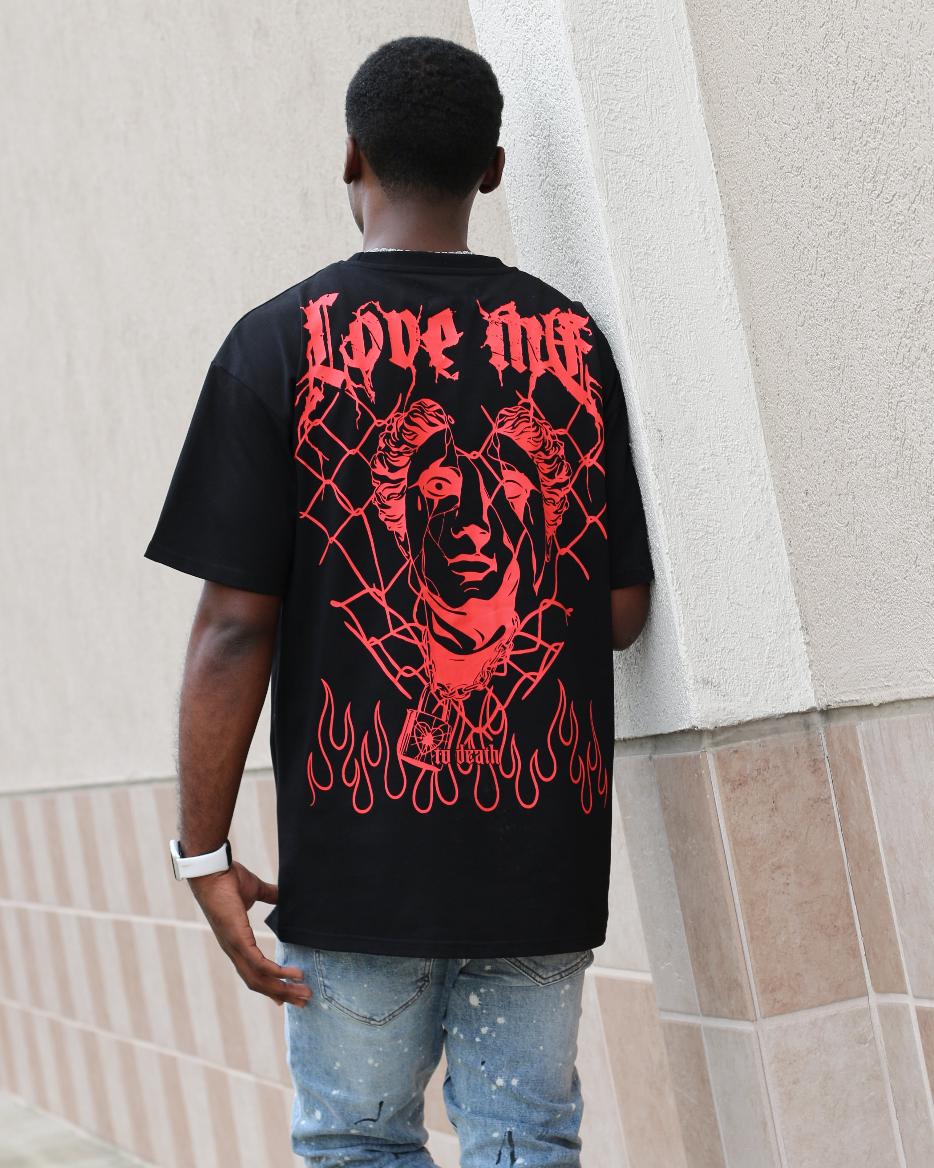 Trinity Kays Kulture Love Me To Death T Shirt, Black/Red