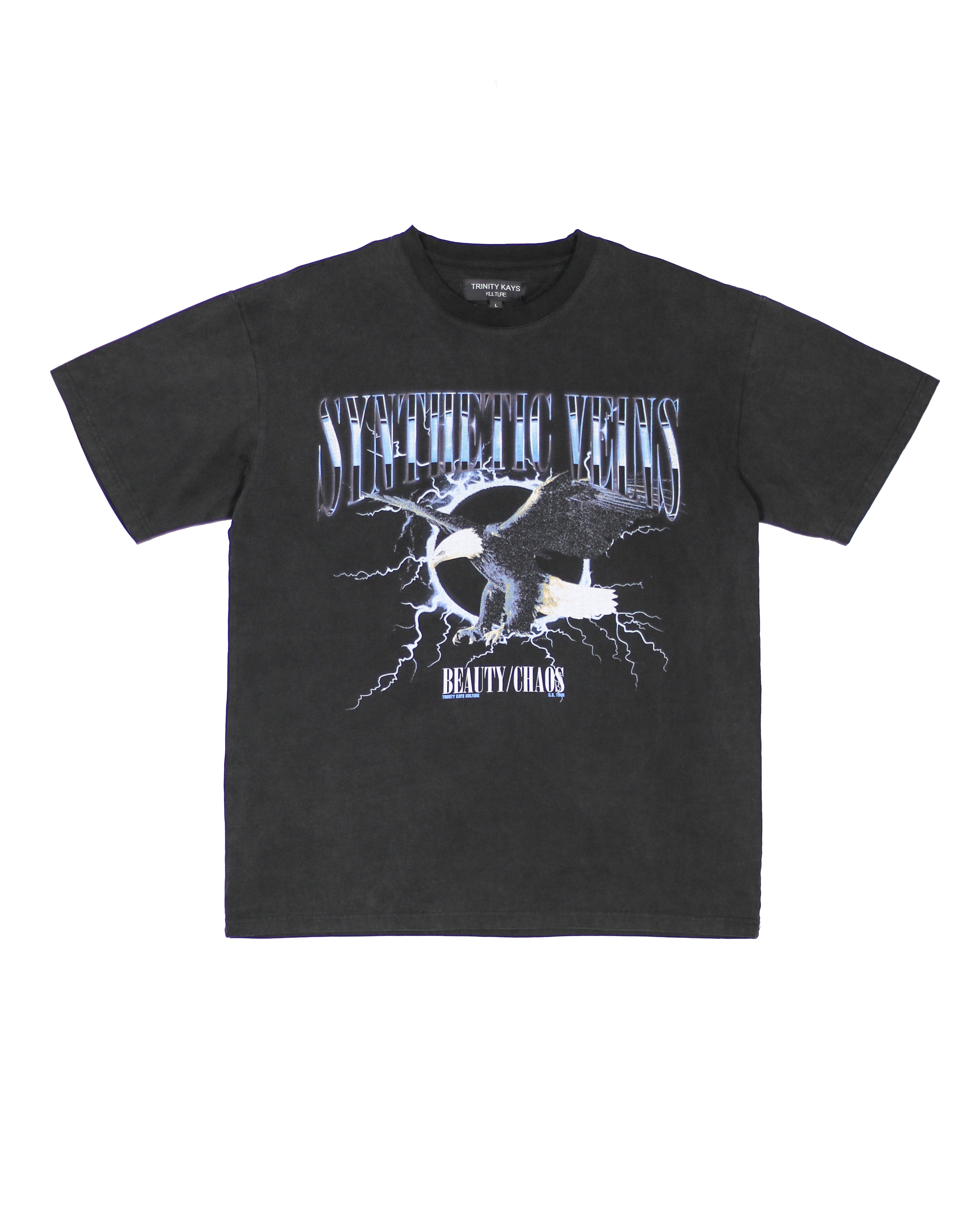Trinity Kays Kulture Synthetic Veins Men's T Shirt, Washed Black
