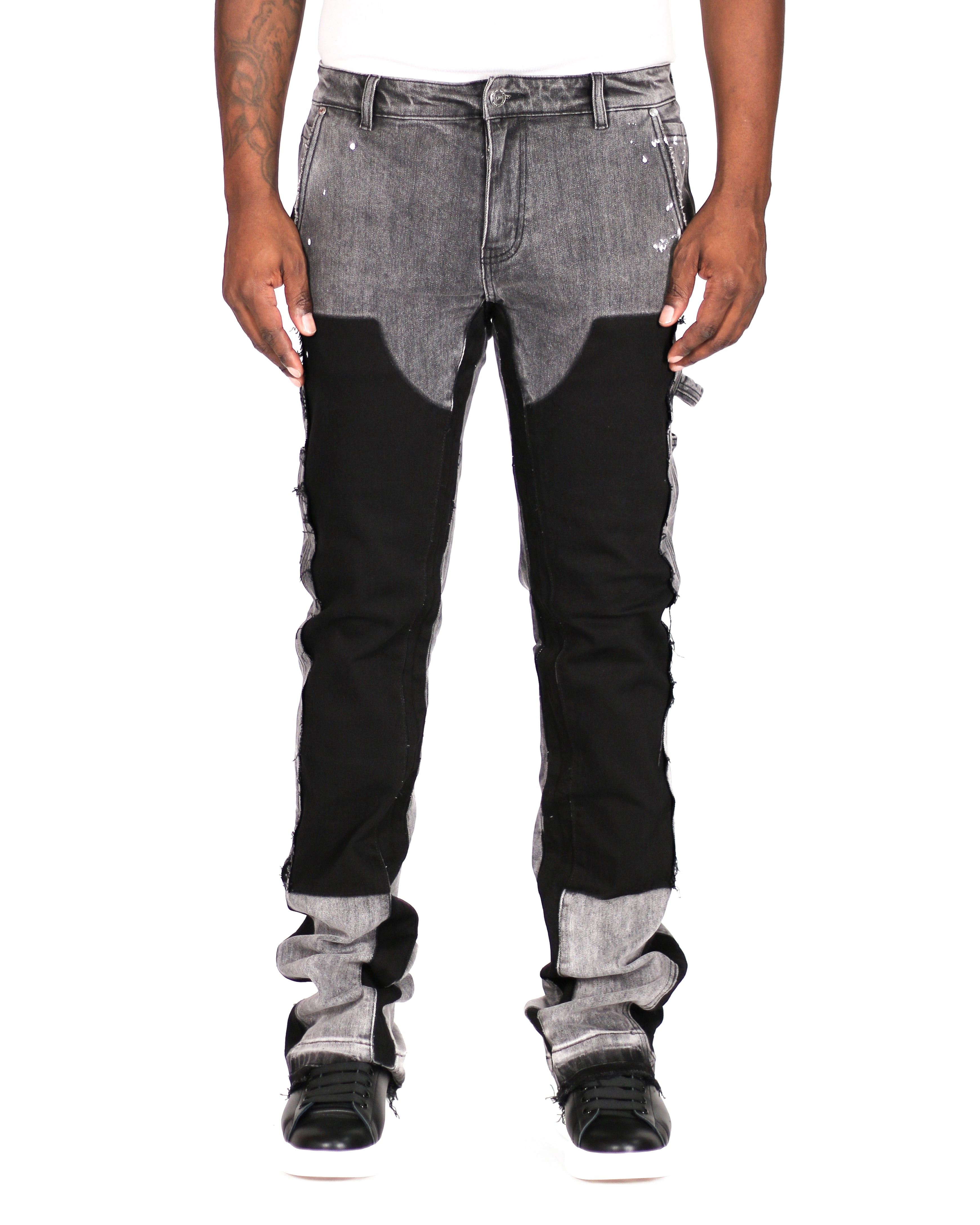 Trinity Kays Kulture Praia Stacked Flare Jeans, Gravel Grey