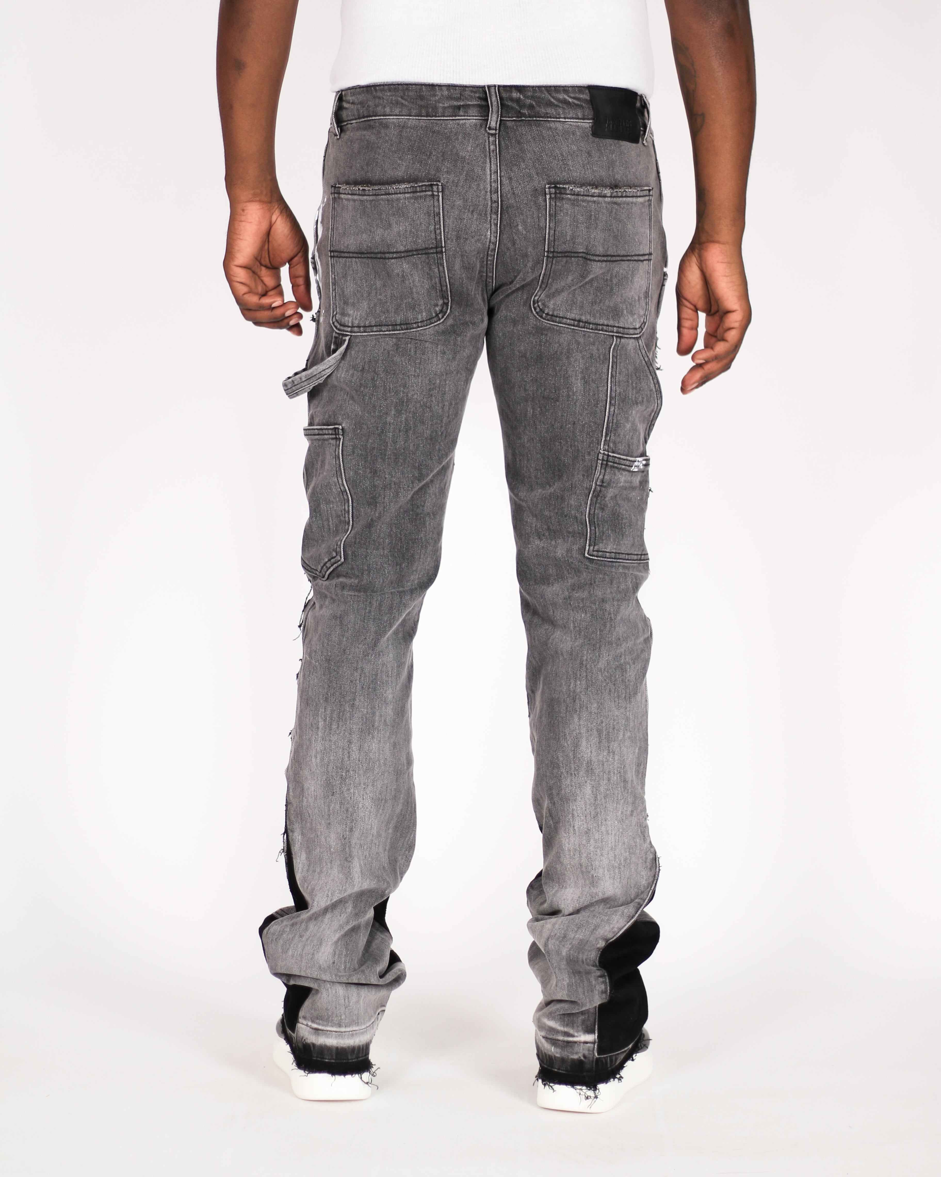 Trinity Kays Kulture Praia Stacked Flare Jeans, Gravel Grey
