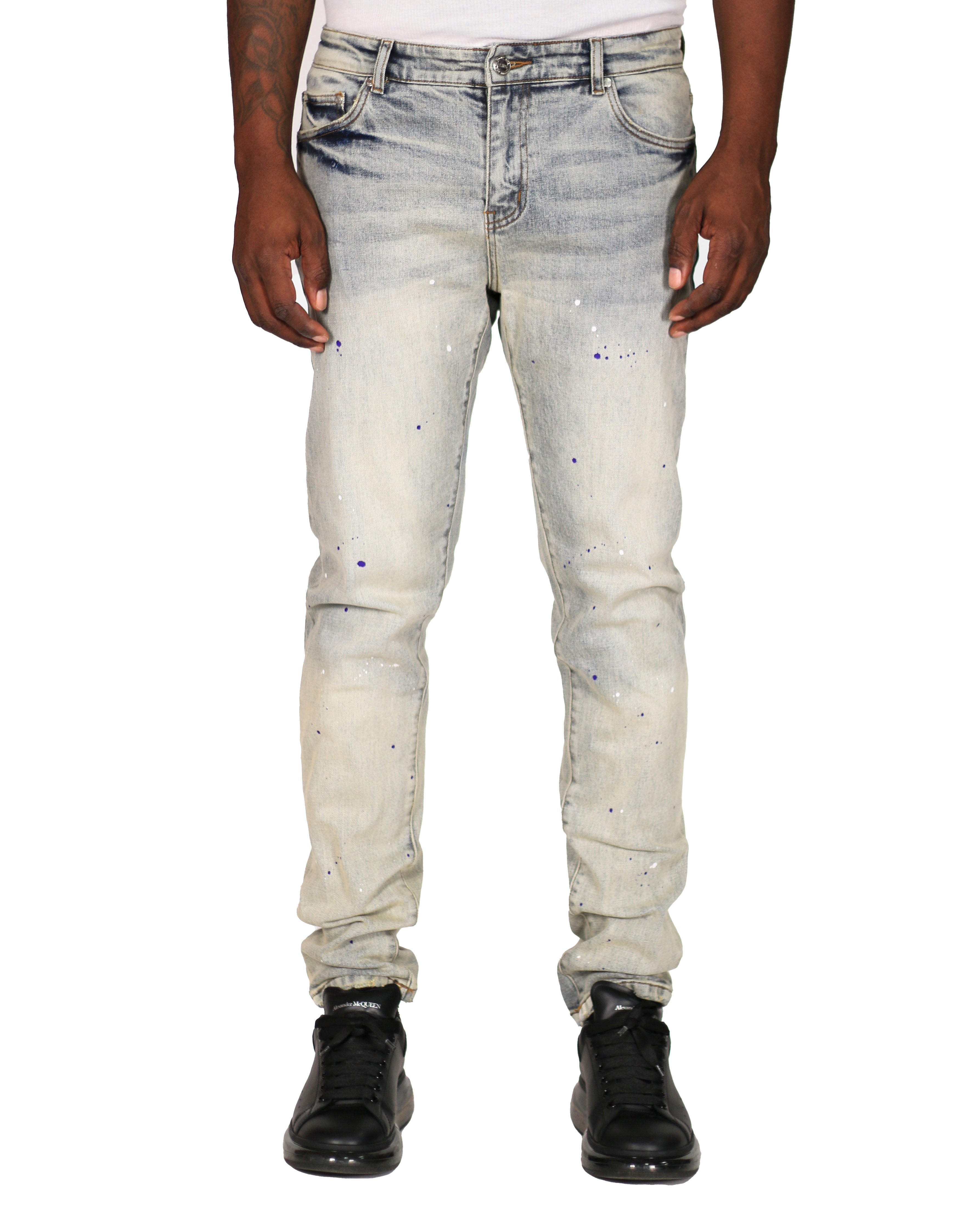 Trinity Kays Kulture Blantyre Paint Splatter Skinny Jeans For Men