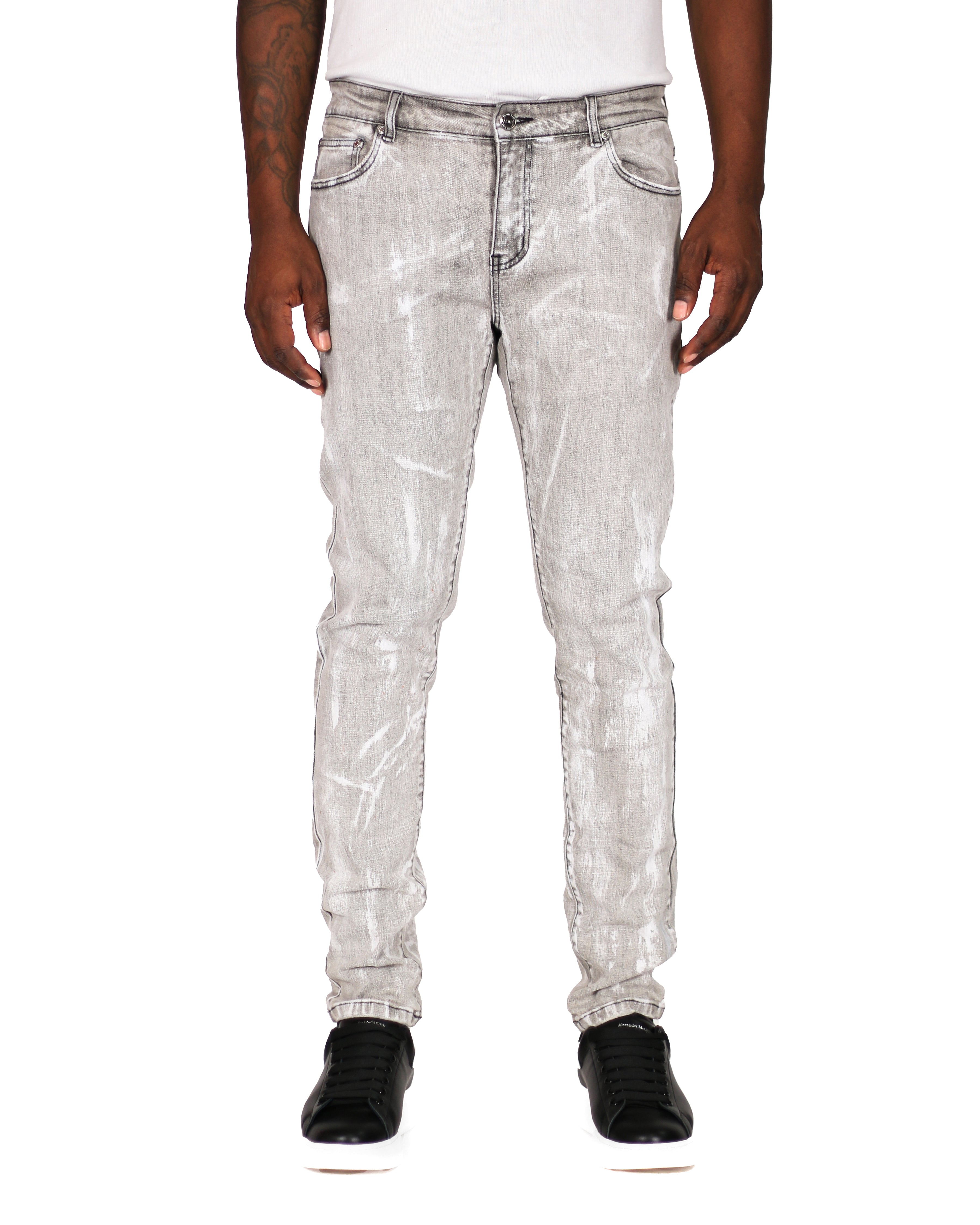 Trinity Kays Kulture Calabar Paint Detail Skinny Jeans For Men