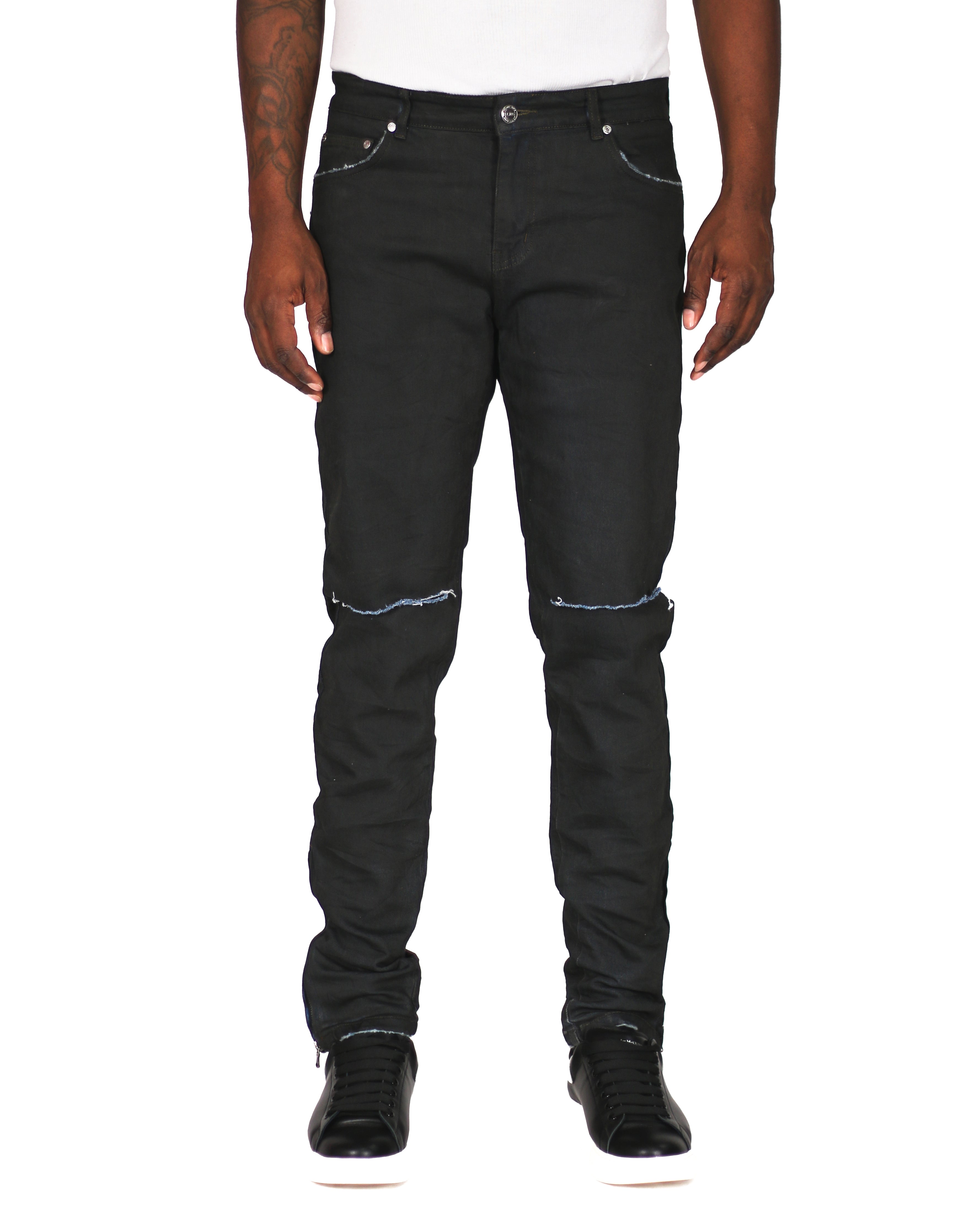 Trinity Kays Kulture Dye Coat Zipper Ankle Skinny Jeans For Men