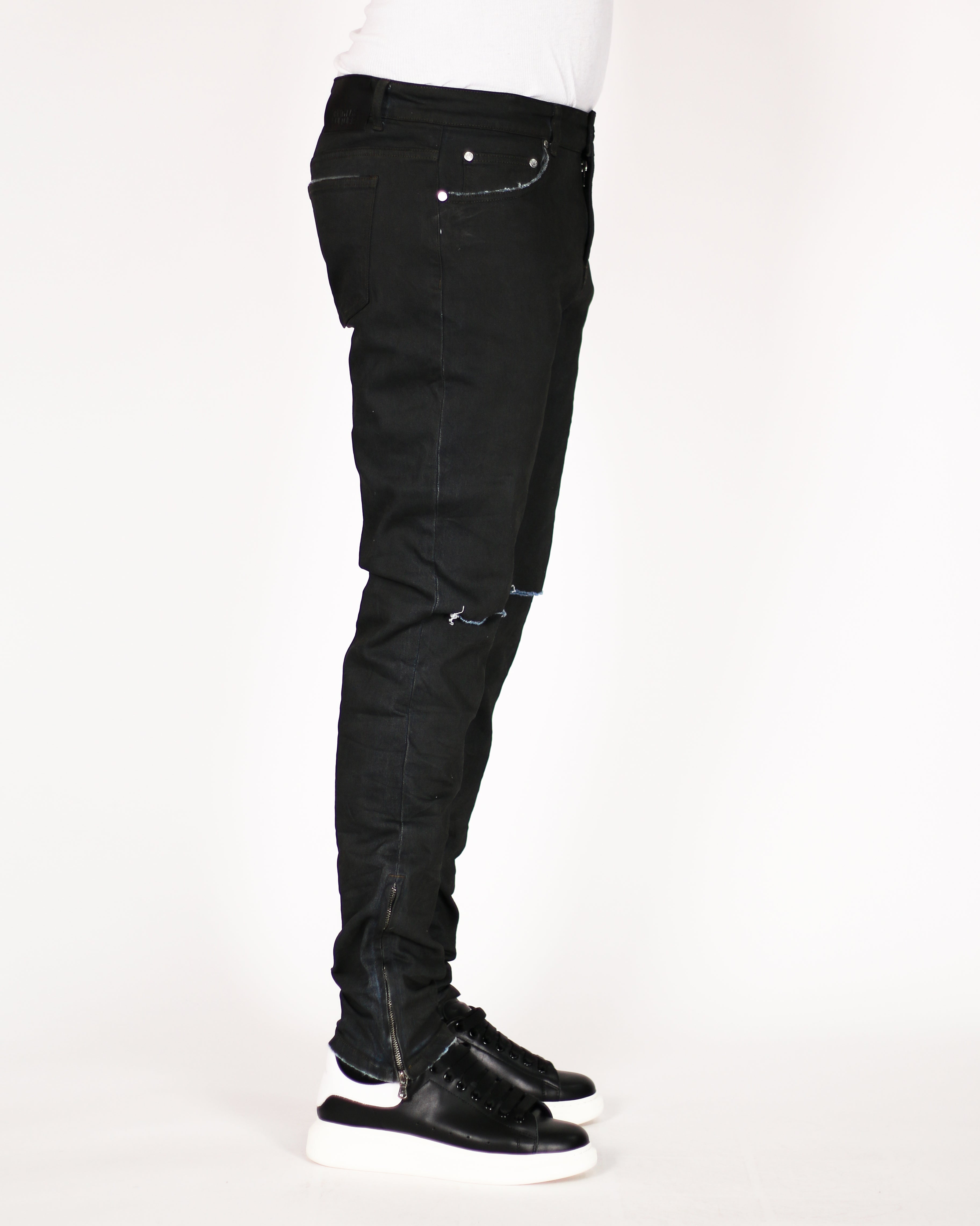 Trinity Kays Kulture Dye Coat Zipper Ankle Skinny Jeans For Men