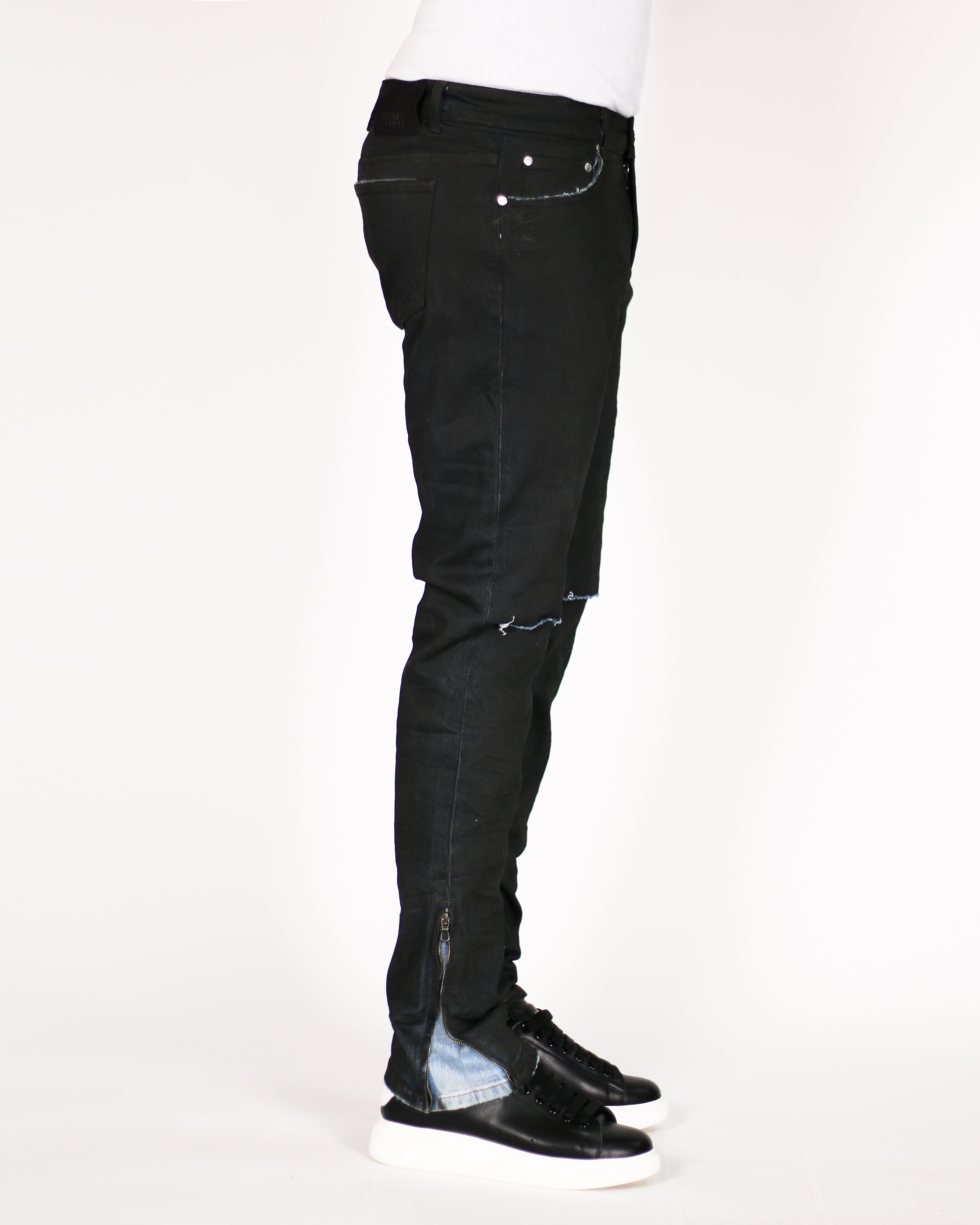 Trinity Kays Kulture Dye Coat Zipper Ankle Skinny Jeans For Men