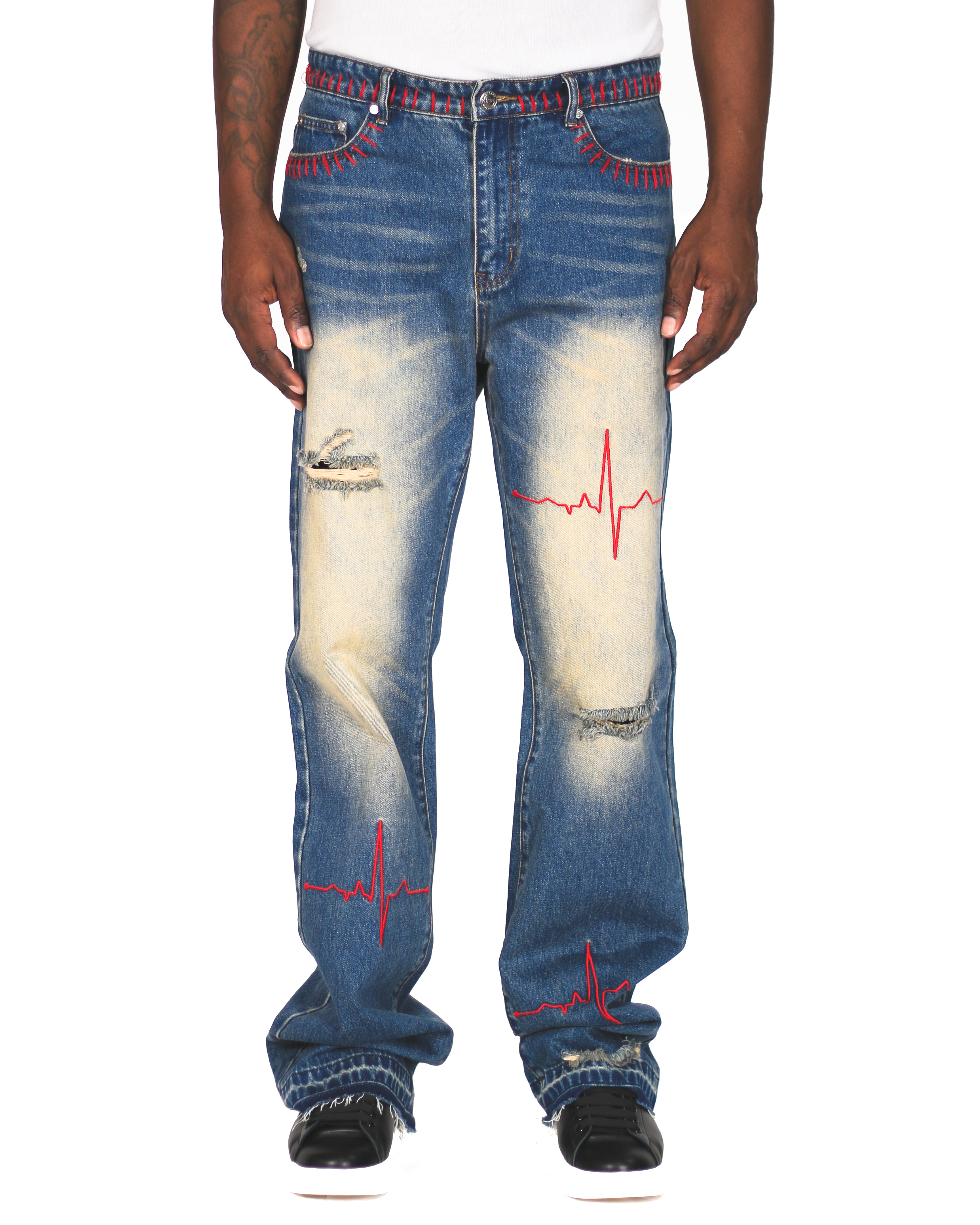 Trinity Kays Kulture Heartline No Stretch Straight Leg Jeans For Men