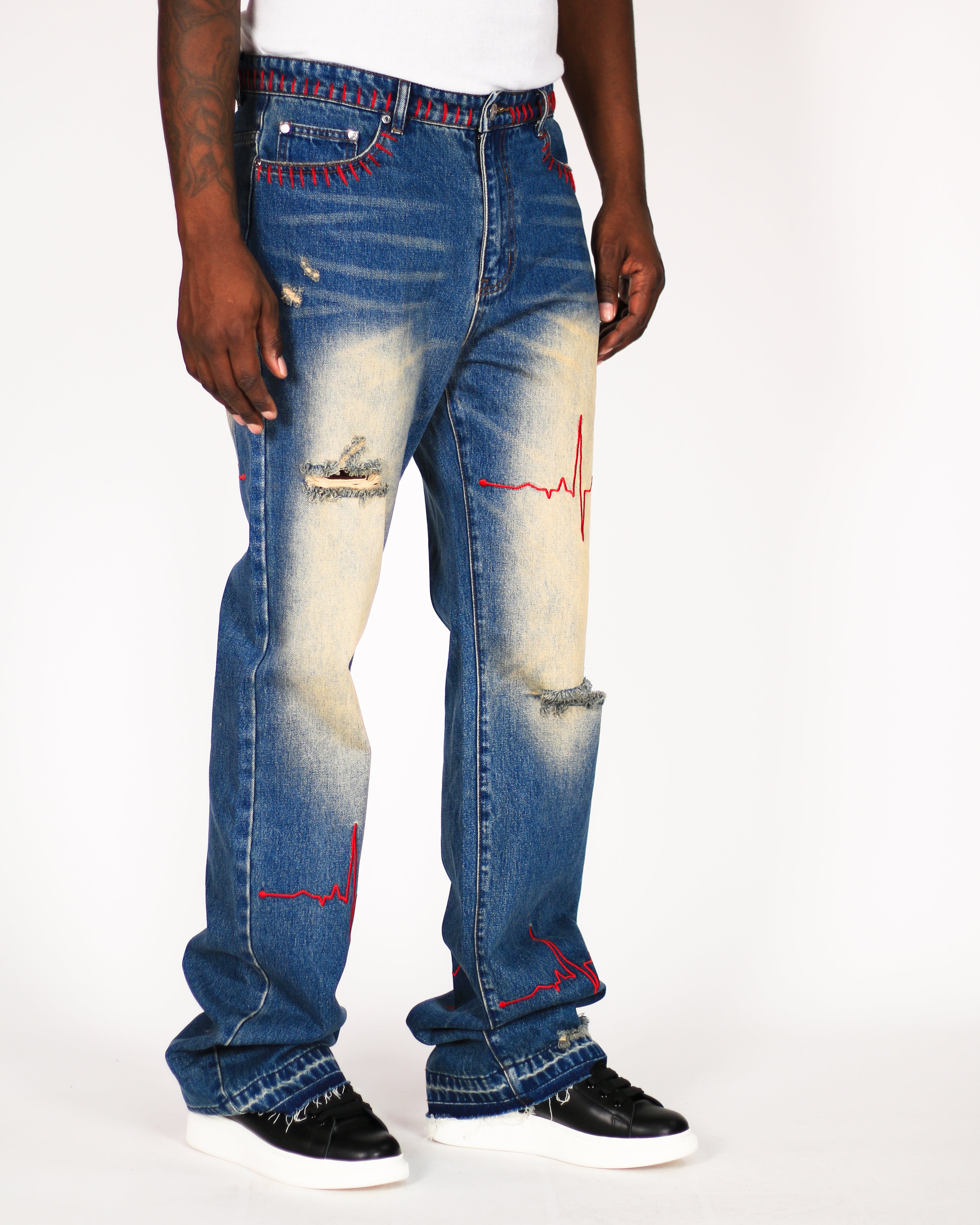 Trinity Kays Kulture Heartline No Stretch Straight Leg Jeans For Men