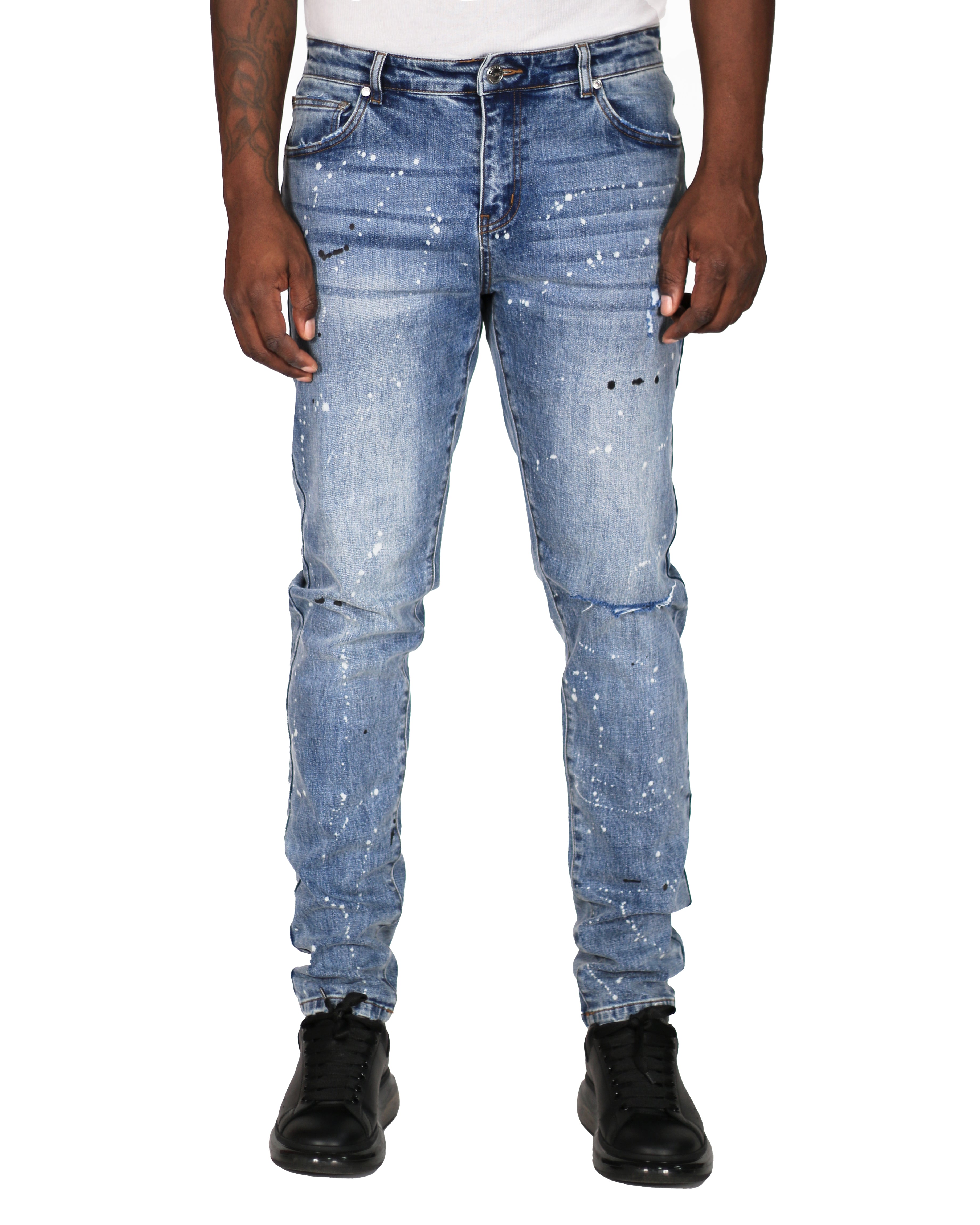 Trinity Kays Kulture Cairo Paint Splatter Skinny Jeans For Men