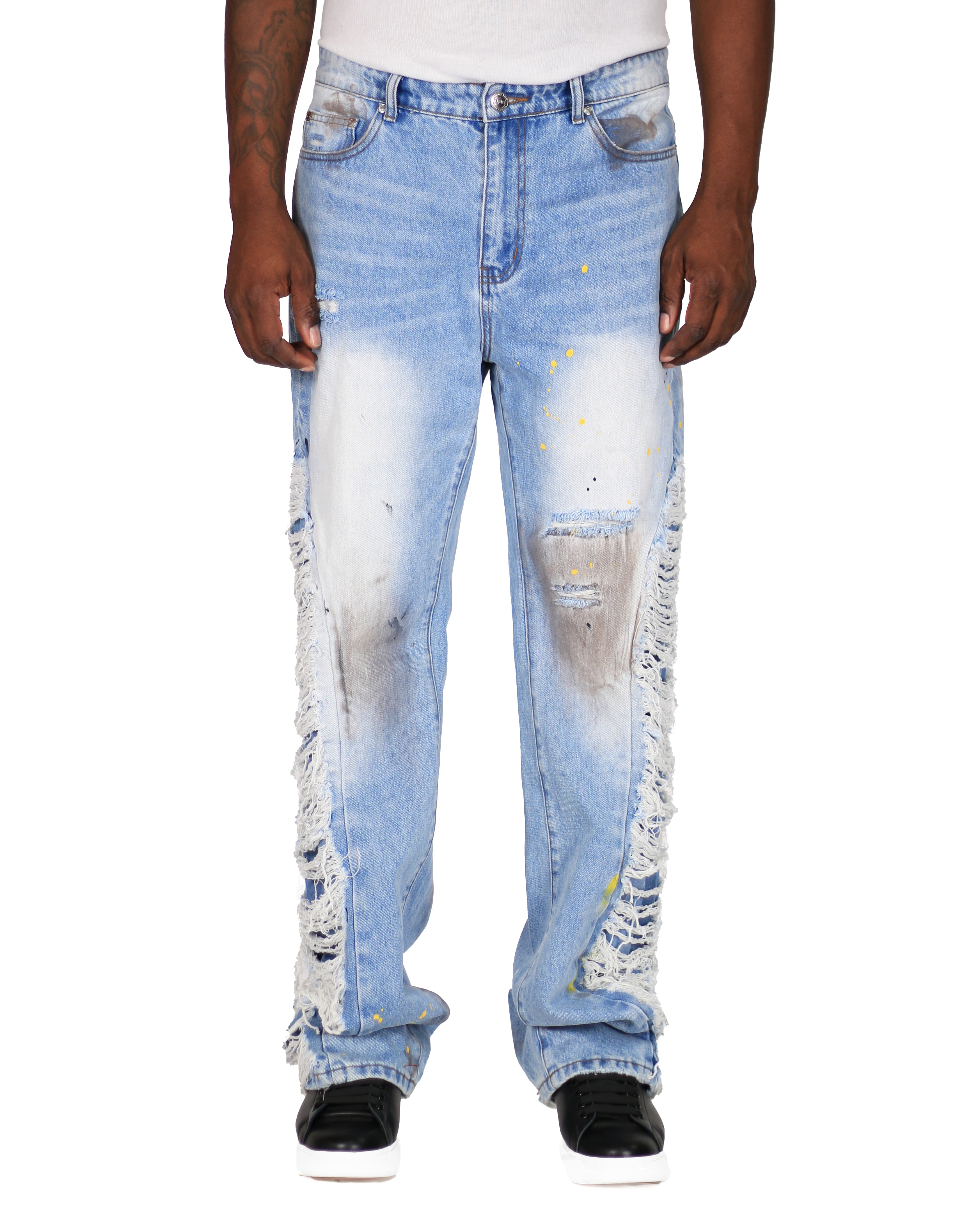 Trinity Kays Kulture Tripoli Non Stretch Frayed Straight Leg Jeans For Men