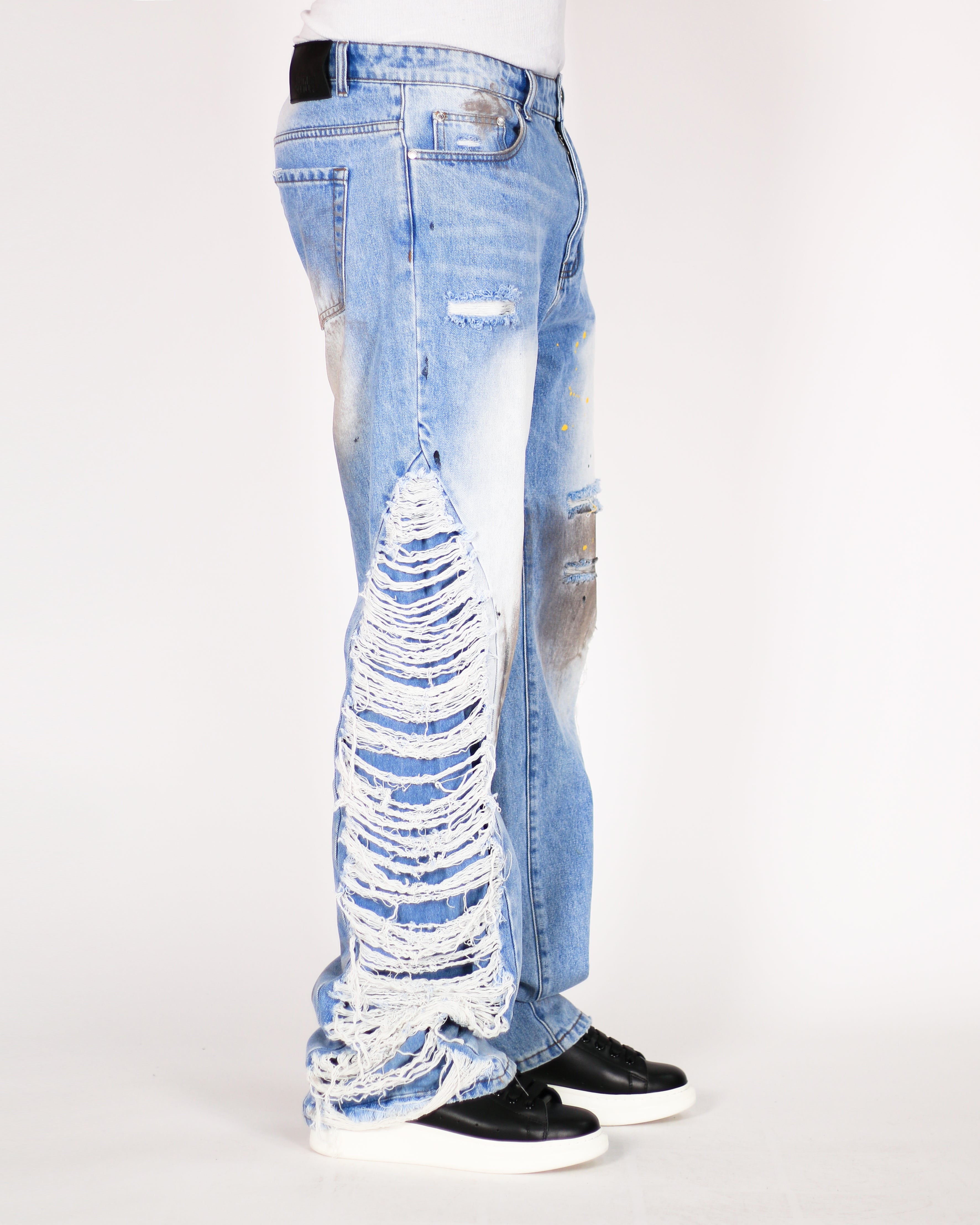 Trinity Kays Kulture Tripoli Non Stretch Frayed Straight Leg Jeans For Men