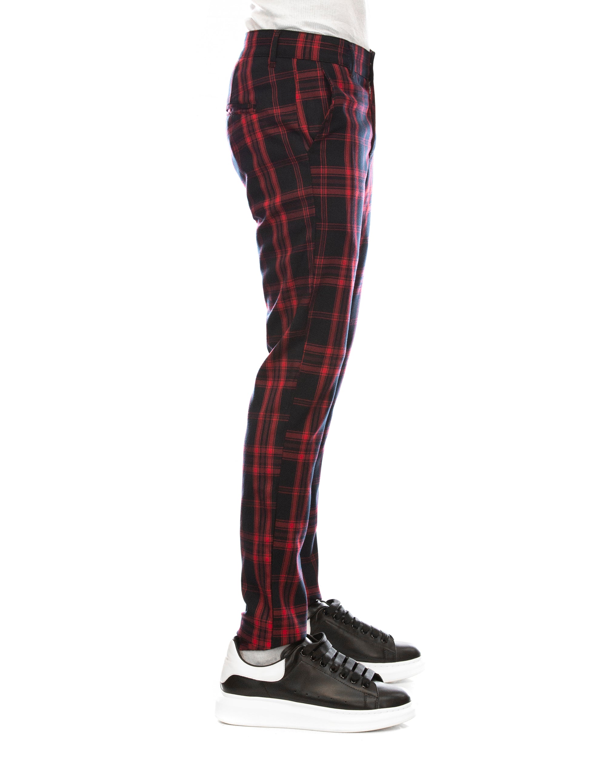 Trinity Kays Kulture Belas Plaid Pants in Navy/ Red
