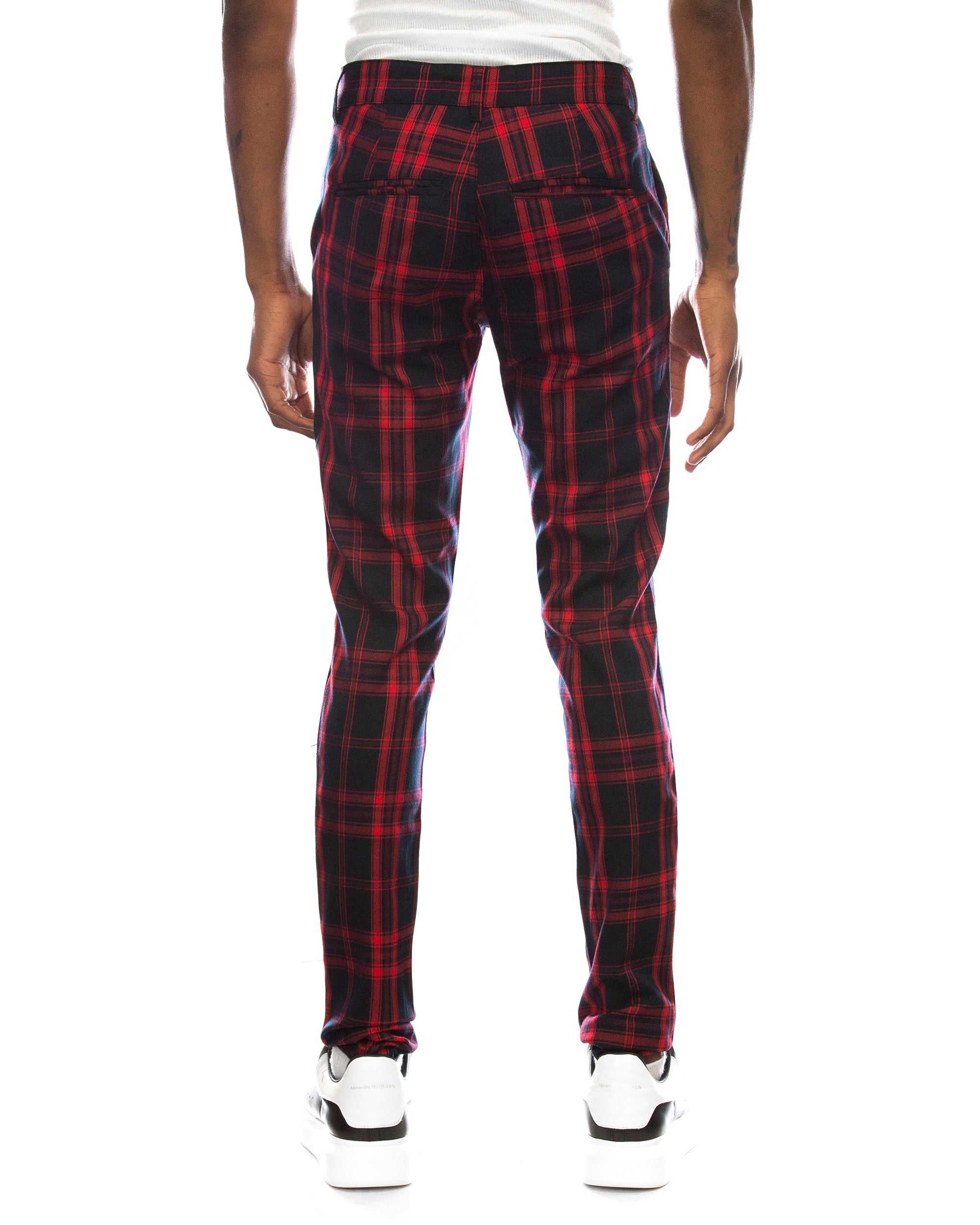 Trinity Kays Kulture Belas Plaid Pants in Navy/ Red