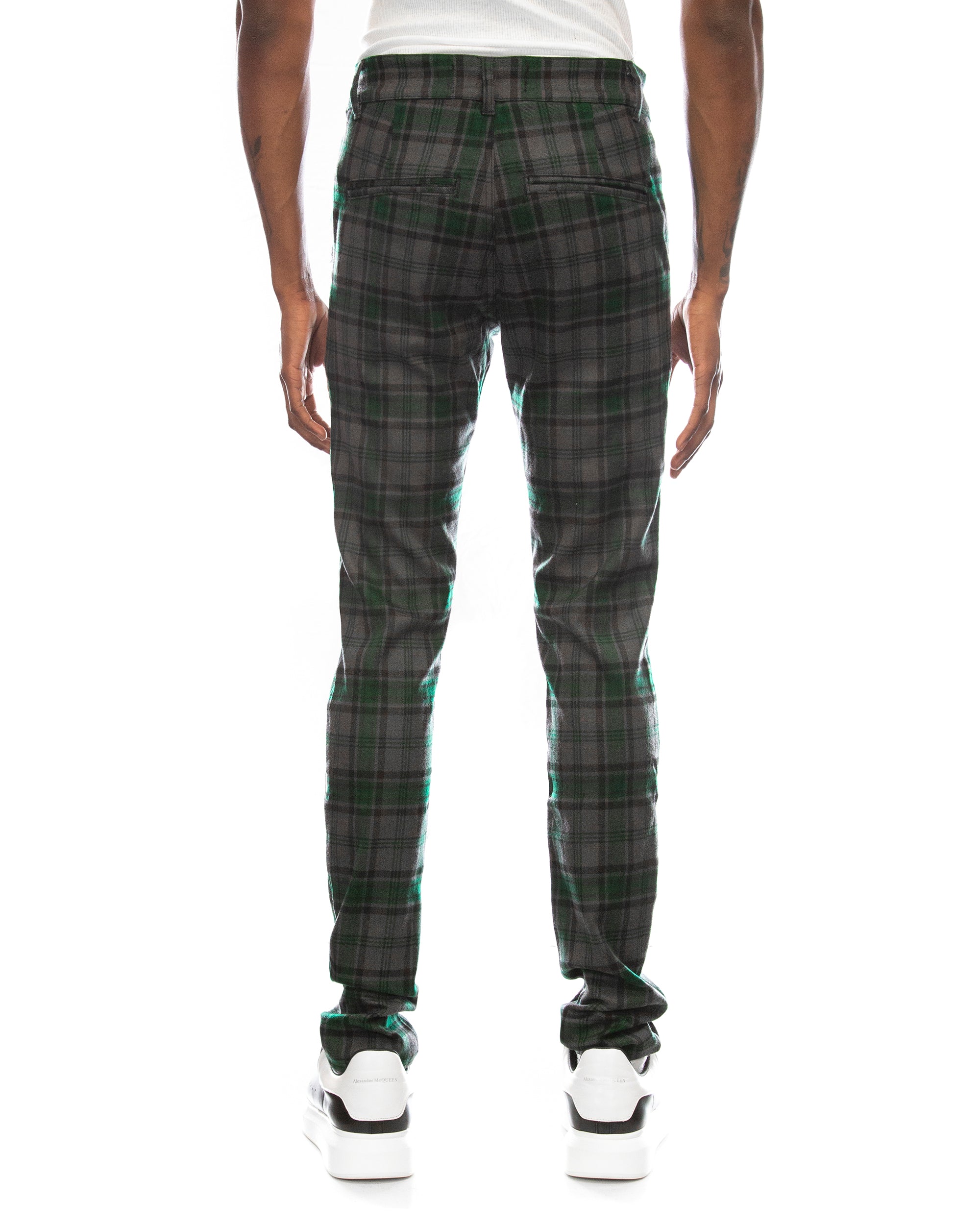 Trinity Kays Kulture Brixton Plaid Pants in Charcoal - Green