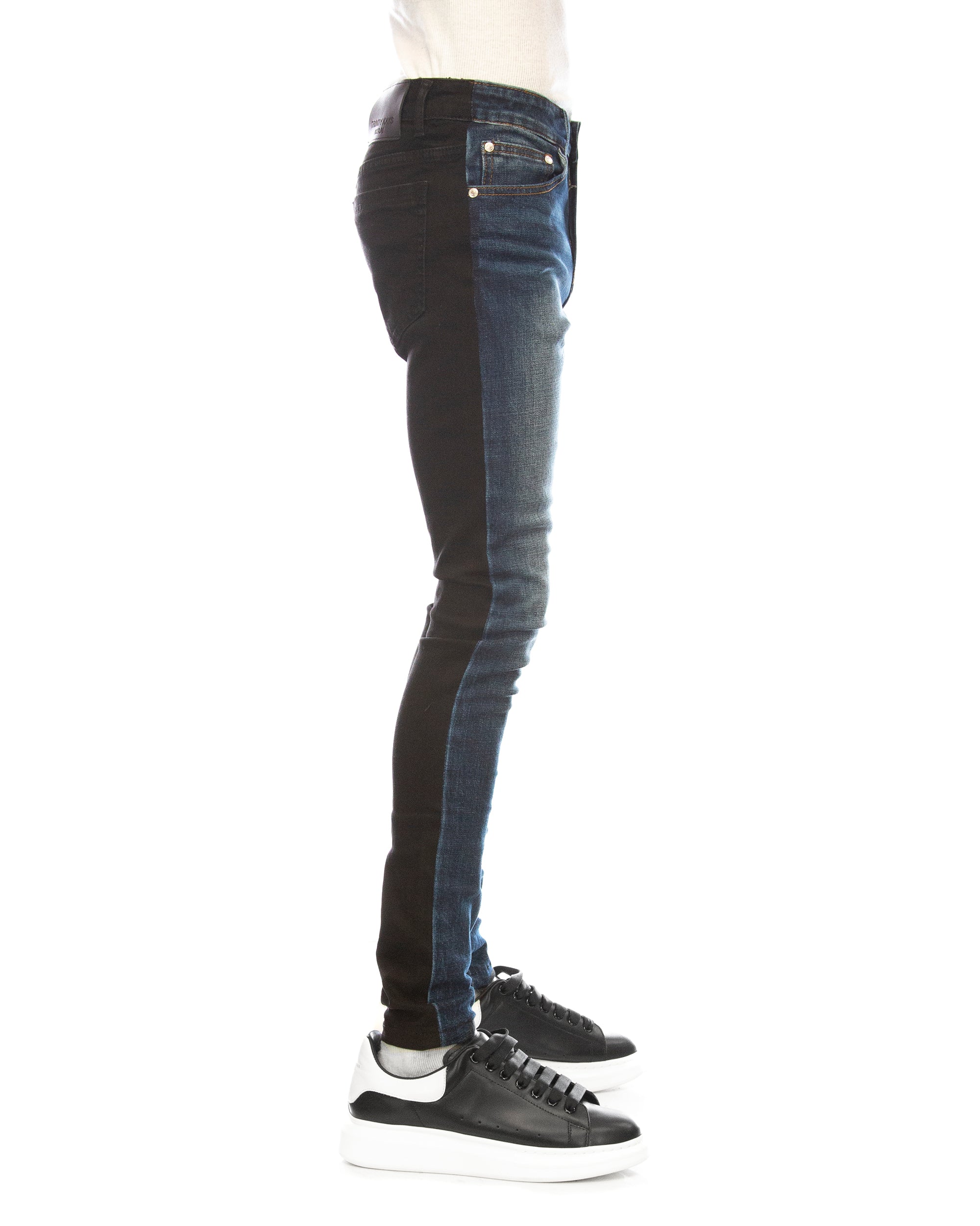 Trinity Kays Kulture Men's Rand Two Tone Skinny Jeans - Blue and Black