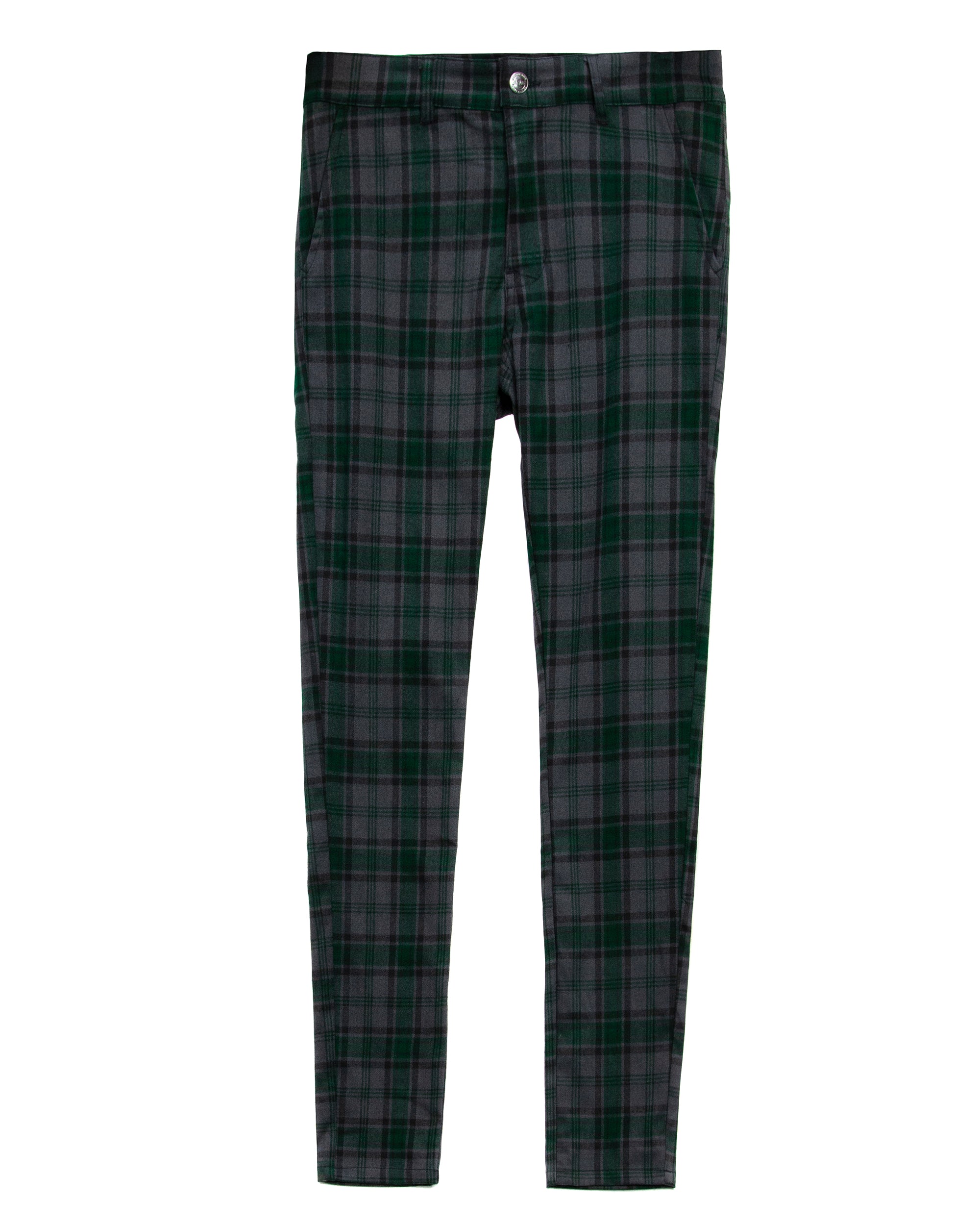 Trinity Kays Kulture Brixton Plaid Pants in Charcoal - Green
