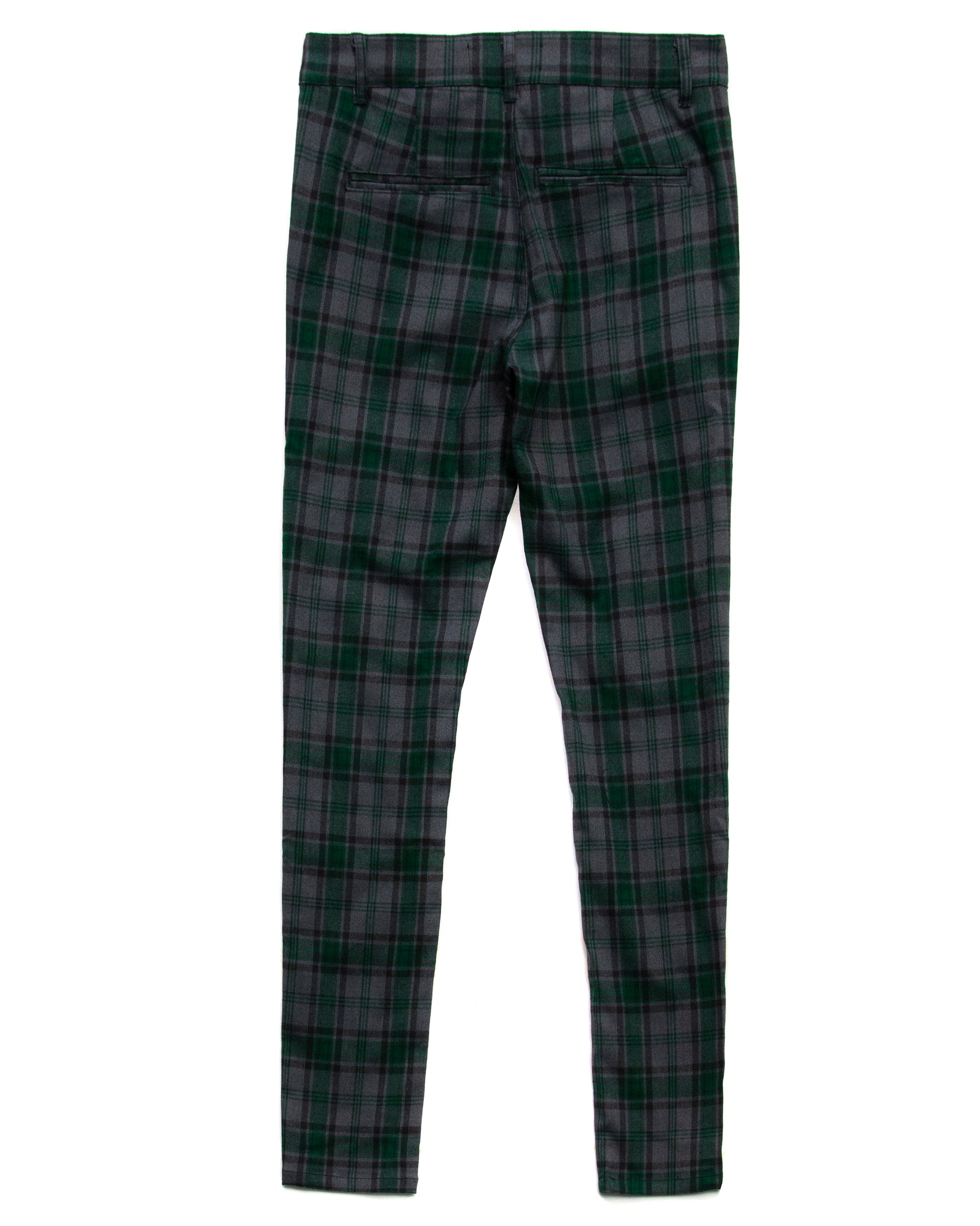 Trinity Kays Kulture Brixton Plaid Pants in Charcoal - Green