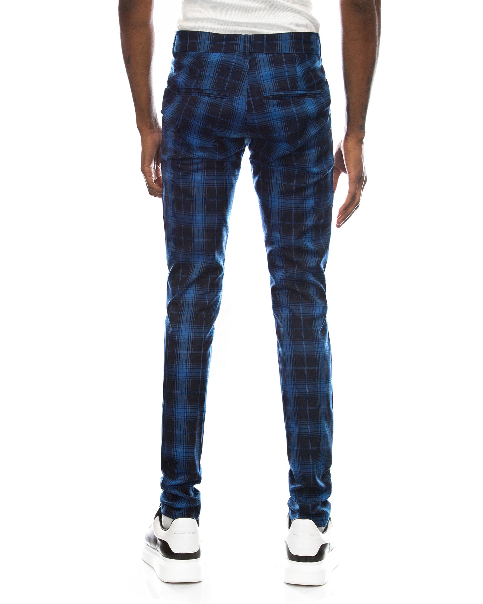 Plaid navy orders pants