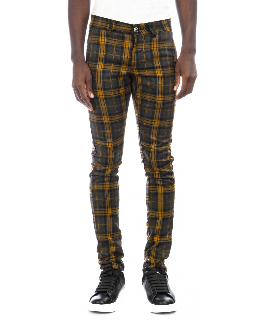 Yellow plaid deals skinny jeans